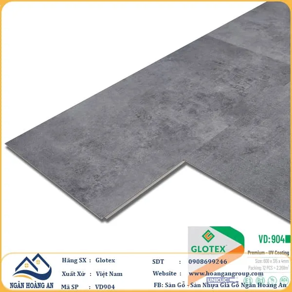 Sàn Nhựa Giả Bê Tông, Giả Vân Đá Glotex VD904